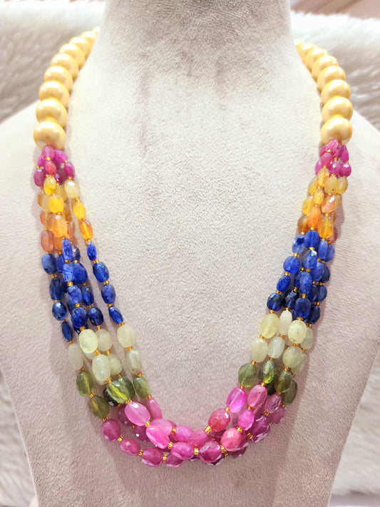 Natural Multi Sapphire Oval Facited Bead's - KGP GEMS