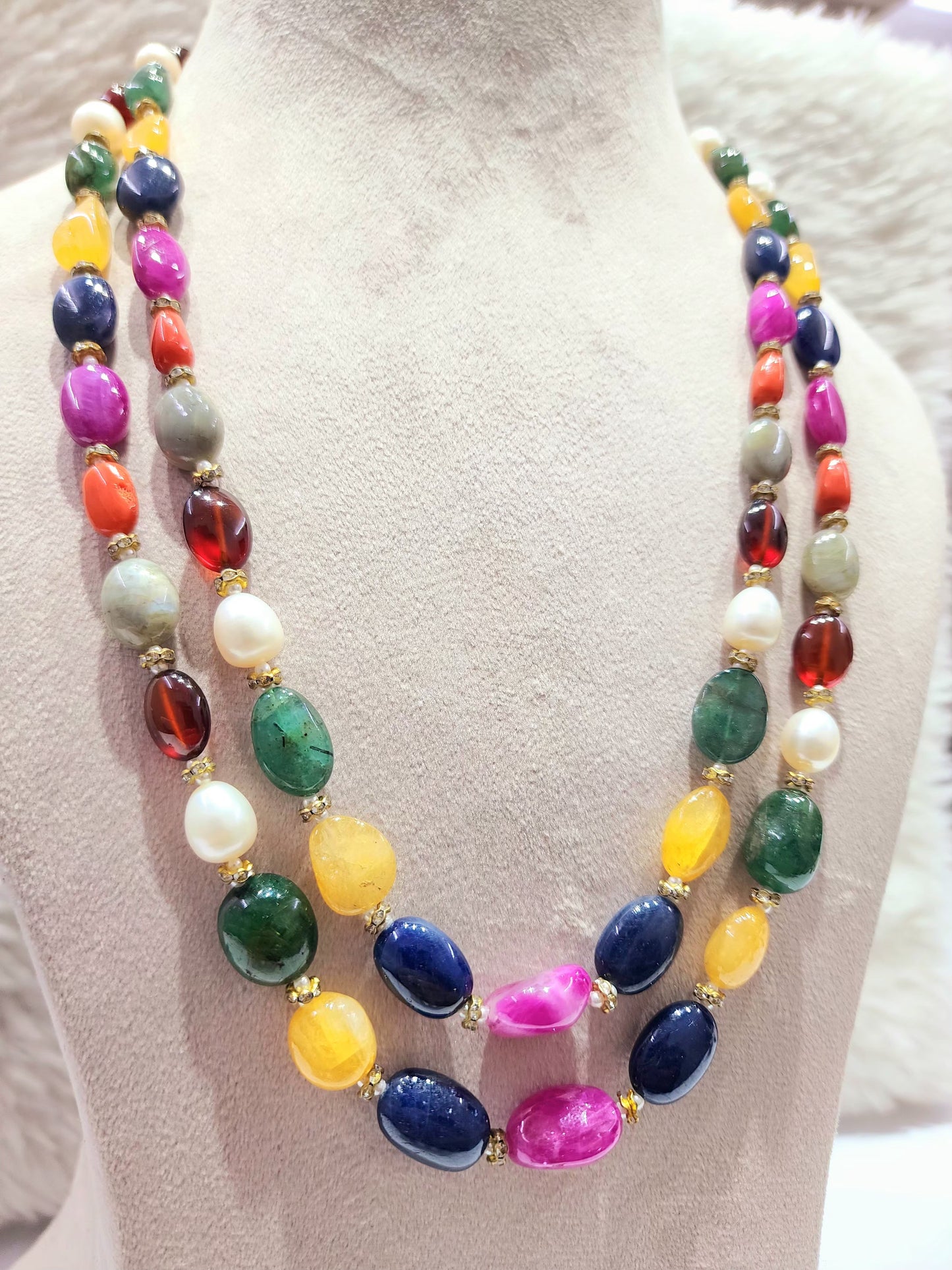 Natural Navratan Oval Beads - KGP GEMS