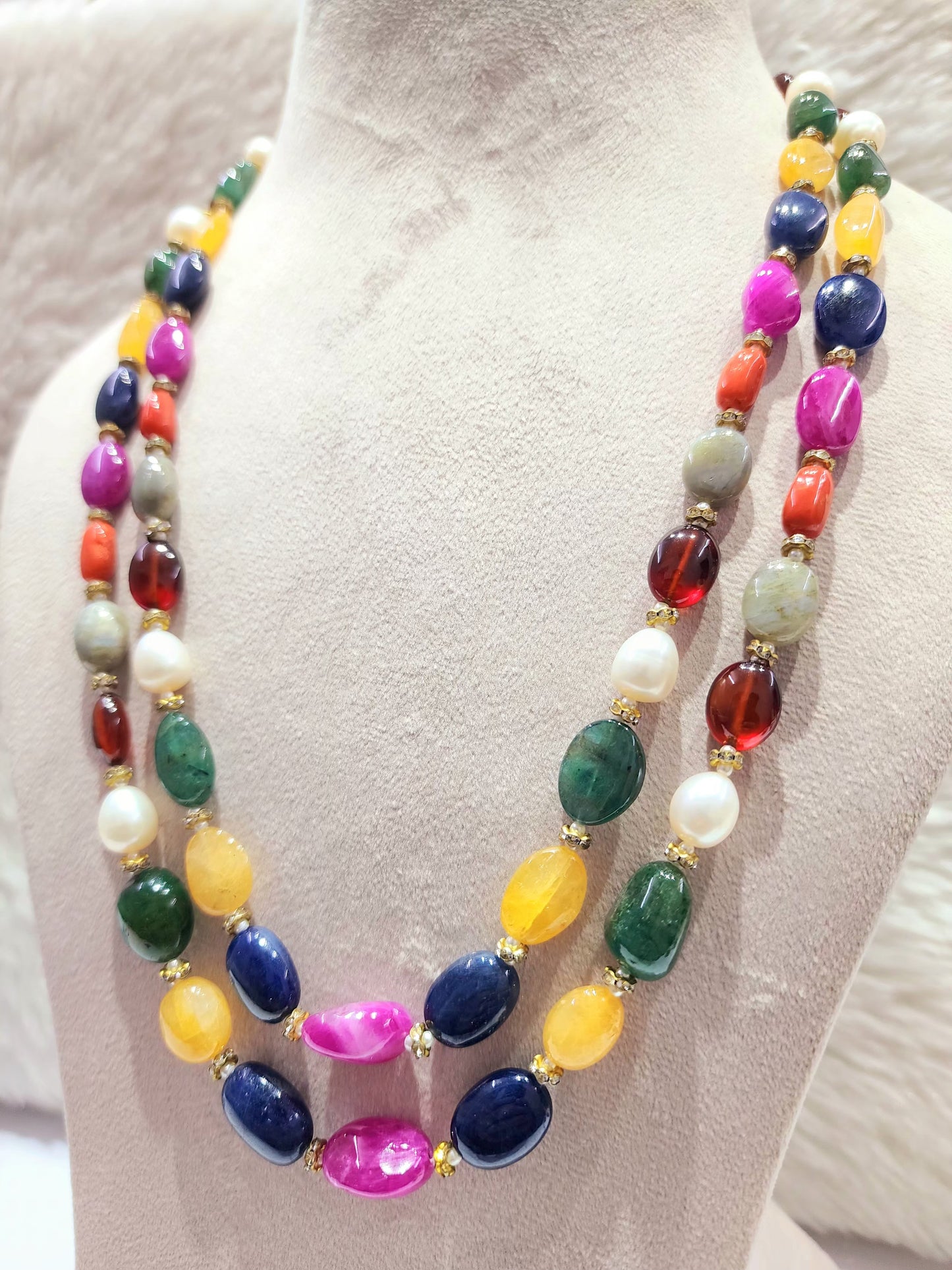 Natural Navratan Oval Beads - KGP GEMS