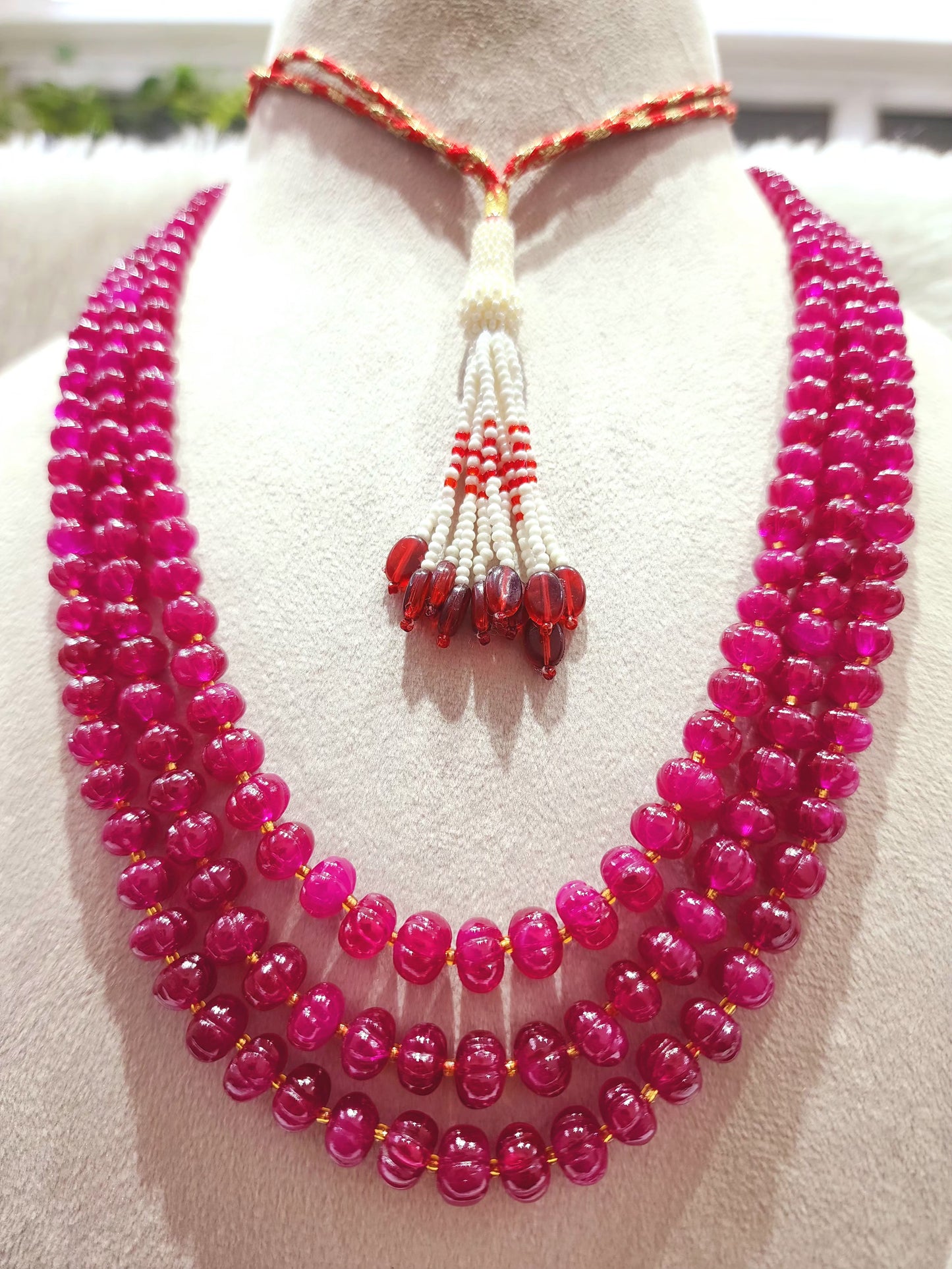 Ruby Opaque Pumpkin Beads - KGP GEMS