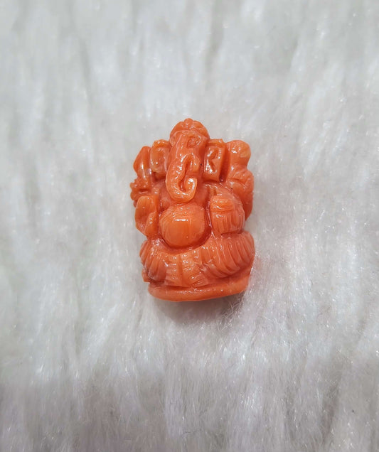 Natural Italian Coral Ganesha - KGP GEMS