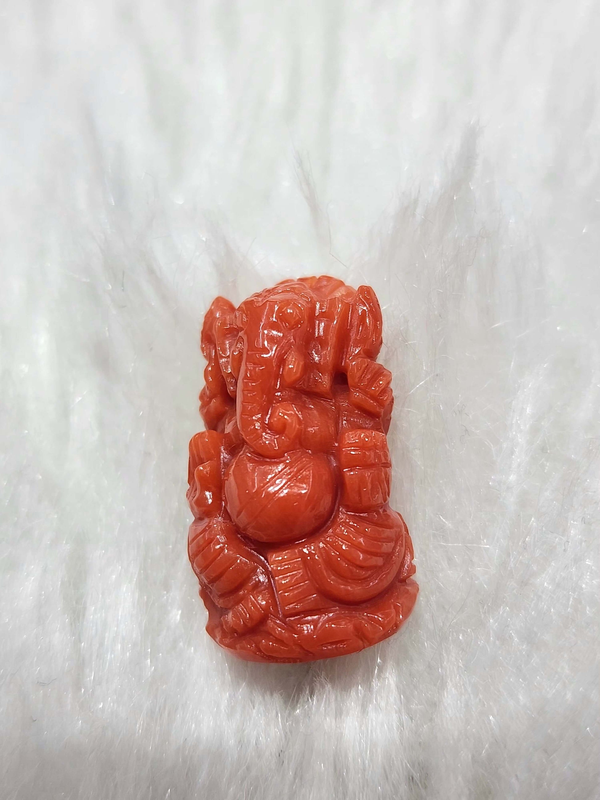 Natural Italian Coral Ganesha - KGP GEMS