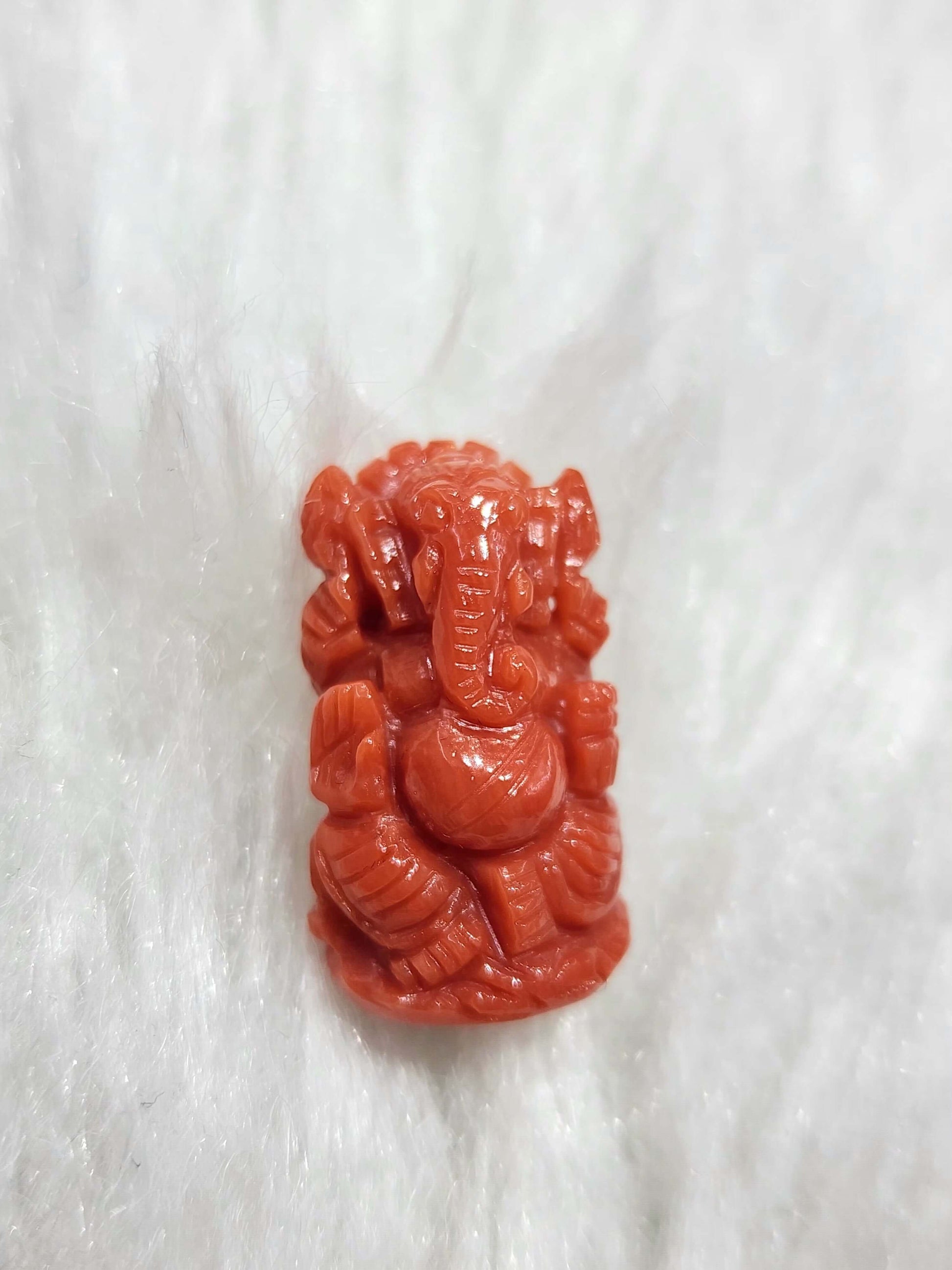 Natural Italian Coral Ganesha - KGP GEMS