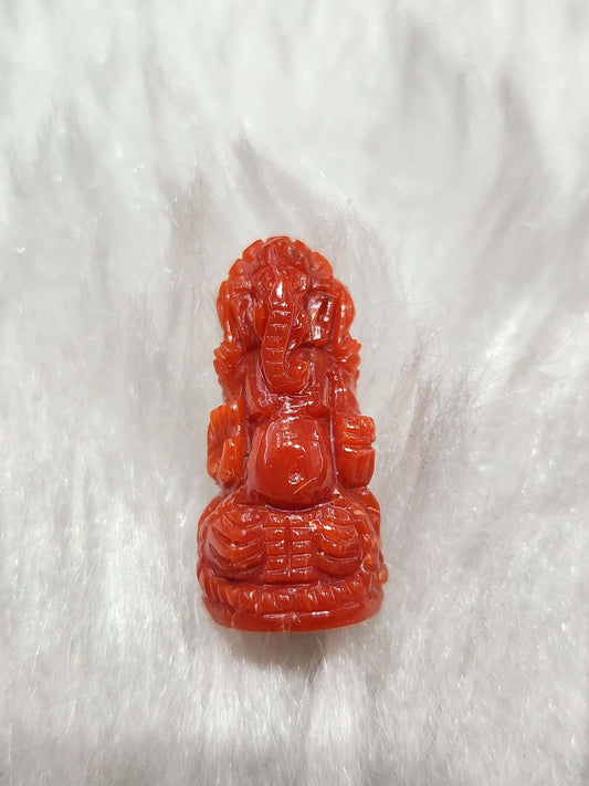 Natural Coral Ganesha 24.30 Carats - KGP GEMS