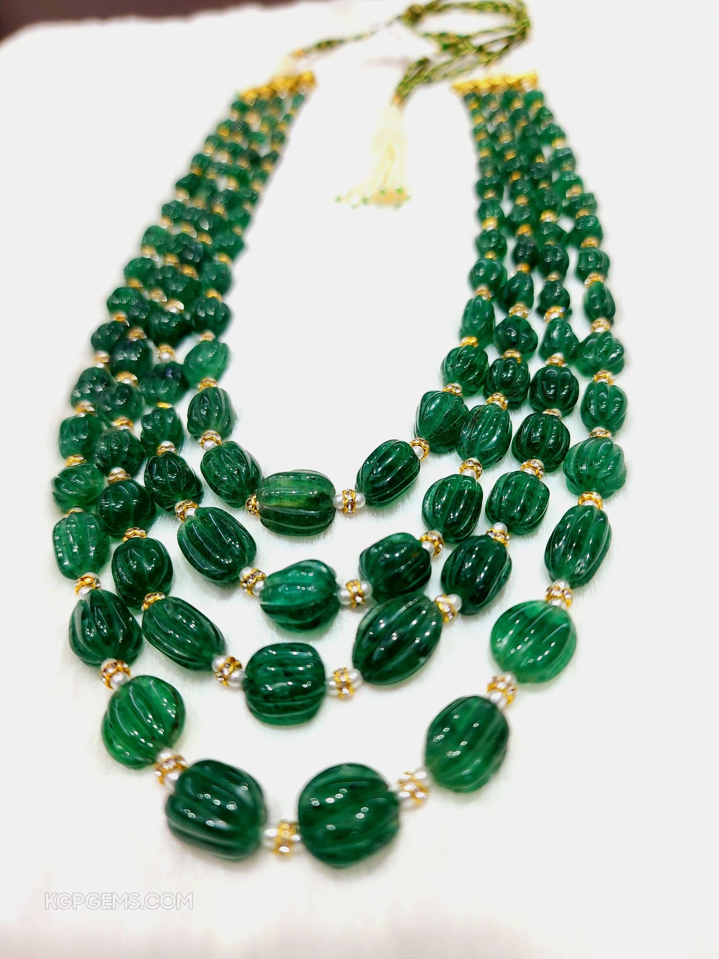 Green Aventurine carved Beads - KGP GEMS