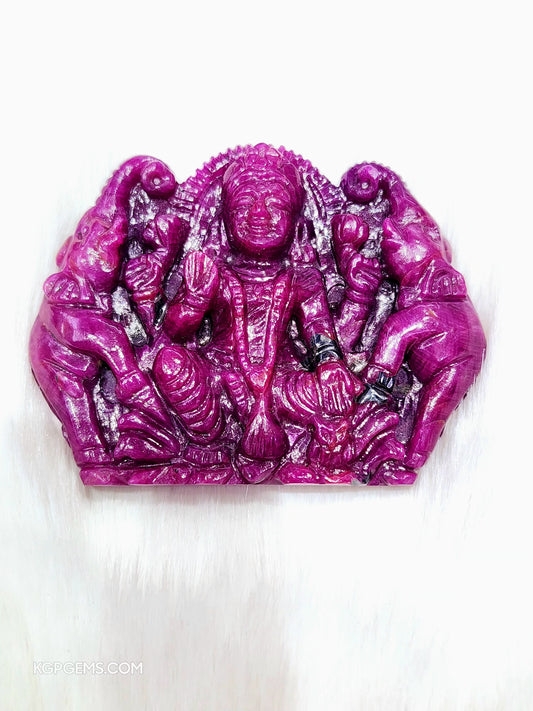 Natural Carved Ruby Laxmi Ji - KGP GEMS