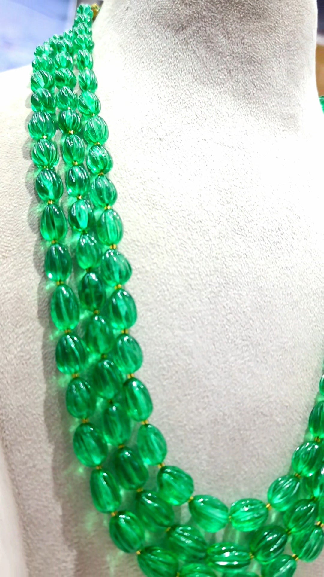 Manmad Carved Columbian Emerald's Beads - KGP GEMS