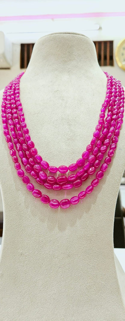 Ruby Opaque Oval Beads - KGP GEMS