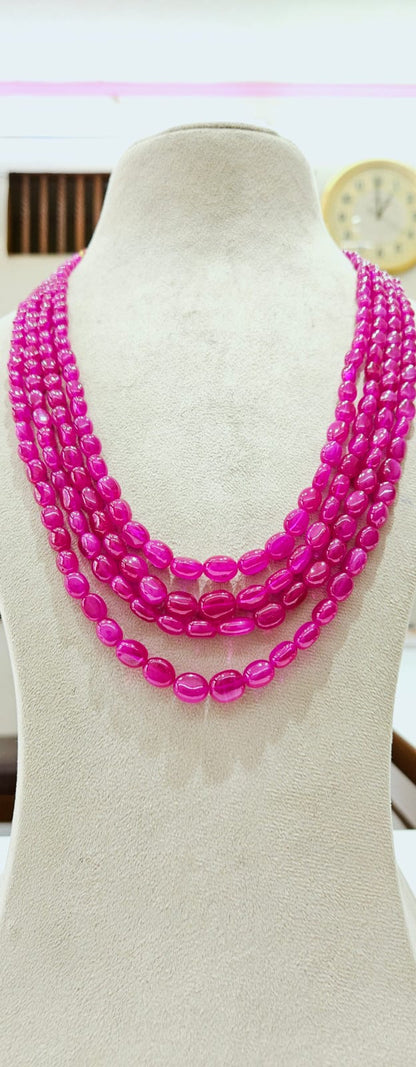 Ruby Opaque Oval Beads - KGP GEMS