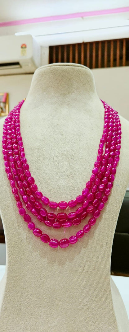 Ruby Opaque Oval Beads - KGP GEMS