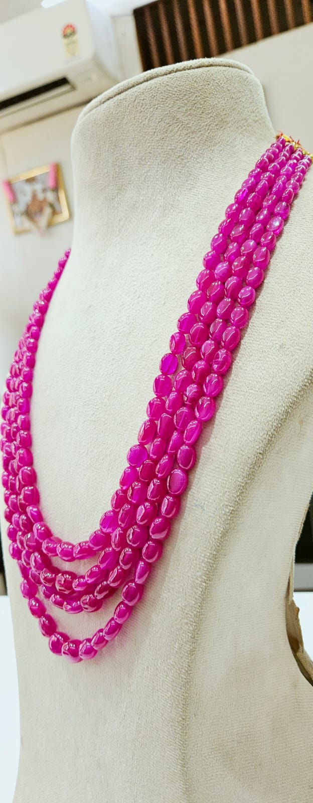 Ruby Opaque Oval Beads - KGP GEMS